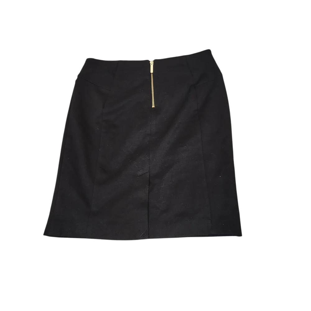 Michael Kors‎ Black and Gold Knee-Length Pencil Skirt Size: 10 Edgy Classic